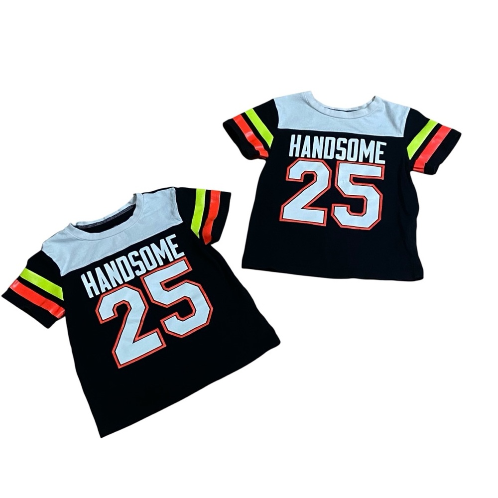 Black Kids Shirt with Handsome 25 Design Twin Bundle Size 4T
